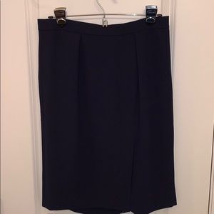 J Crew Navy pencil skirt with slit